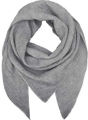 TMK Weiches und leichtes Unisex-Dreieckstuch aus 100% Baumwolle cod.9485 (Vintage, Mittelgrau)