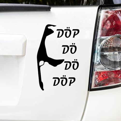 Sylt Party Aufkleber, Autoaufkleber, zensierter Spaß, Döp dödö döp, Sticker Fensteraufkleber, 15cm x 10cm (Schwarz)