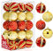 Pelle & Sol 30 Pcs Baubles Set 6cm/2.36inches - Christmas Tree Decorations, Shatterproof Lightweight Xmas Balls With Easy to Hang String (Red & Gold)