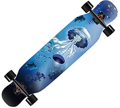 42 Longboard Anfänger Skateboard, für Erwachsene und Jugendliche, Komplettes Skateboard 8-lagiges Ahorn Concave Cruiser-27_42 Zoll