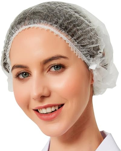 KIBERTIC – 100 Uds Cuffie Monouso per Capelli, Cuffia Chirurgica Usa e Getta, Ideale per Uso Medico, Cucina, Estetica, Cuffie Usa e Getta Capelli Unisex, Elastico, Copricapo Sanitario Taglia Unica