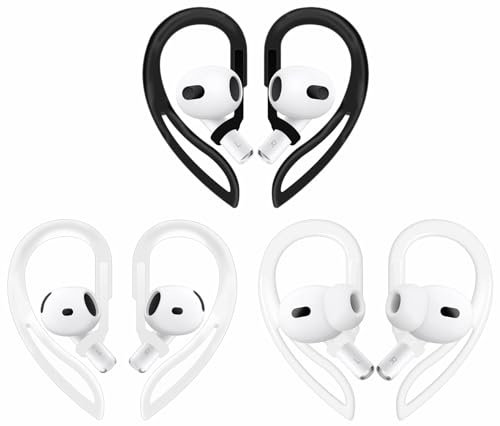 IiEXCEL Compatible With AirPods 3/Pro 2 Ear Hooks - 360° Rotation Adjustable Length Anti-Slip Sport Earhooks Wing Tips Holder - 3 Colors