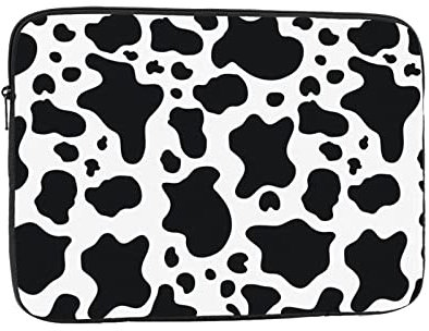 Jbyjbx Black And White Cow Print Laptop Bag Water-Resistant Laptop Sleeve Computers – Protective Slim Notebook, Black, 25.40 cm