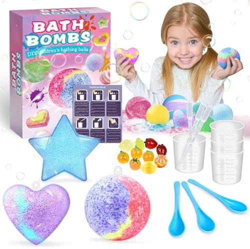 Herenear Bombas de Baño DIY, Kit para Hacer Bombas de Baño, Juego de Regalo de Bomba, Juegos Educativos de Ciencias para Niñas y Niños 8+ Años