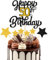 1 PCS Happy 50th Birthday Cake Topper Black Gold Glitter Cheers to 50 Years Birthday Cake Pick 50 Fabulous Cake Decoration 50th Birthday Cake Topper 50th Anniversary Cake Topper Gold Party Decorations