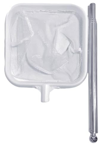 zuousxbs Verstellbares quadratisches Fischernetz für Fische, Garnelen, Teleskopstange, ausziehbares Fischernetz