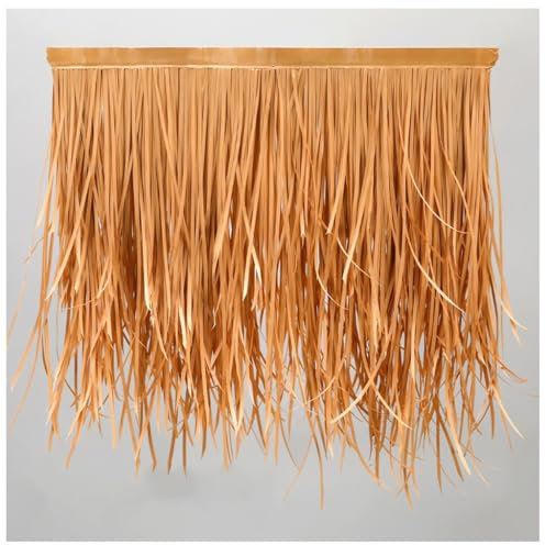 Paja artificial de plástico amarillo duradero de 0,5 x 0,5 m para decoración de techo, ideal para hotel, casa de madera, color amarillo claro (2 unidades)