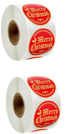 UTHCLO 2rollen Selbstklebende Weihnachtsaufkleber Festliche Etiketten Zur Geschenkdekoration Goldgeprägte Aufkleber Für Geschenke Und Verpackungen Klebesticker Weihnachten