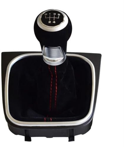 Manueller 5- Und 6-Gang-Schaltknauf Mit Faltenbalg Für VW Für Golf 5 6 Für MK5 MK6 R32 GTI 2004-2009(Black 5 Speed)