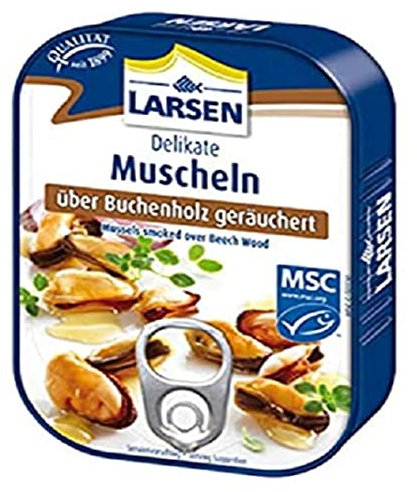Larsen MSC Muscheln Buchenholz Geraeuchert, 110 g (Packung mit 6)