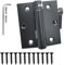 Hoobar 2 Pack Heavy Duty Stainless Steel Self Closing Door Hinges 3 Inch Black Spring Loaded Hinges, Adjustable Tension for Garage, Front Door, Back Door, Auto Close Hinges for Heavy Doors (3 inch)