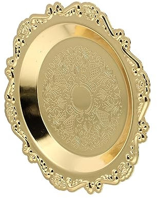 PRETYZOOM 2 Piezas Bandeja de Velas Elegante Bandeja para Velas Bandeja Decorativa para Velas decoração casa decoración casa Recipiente para Velas Bandeja de Vela Retro Hierro Forjado Golden