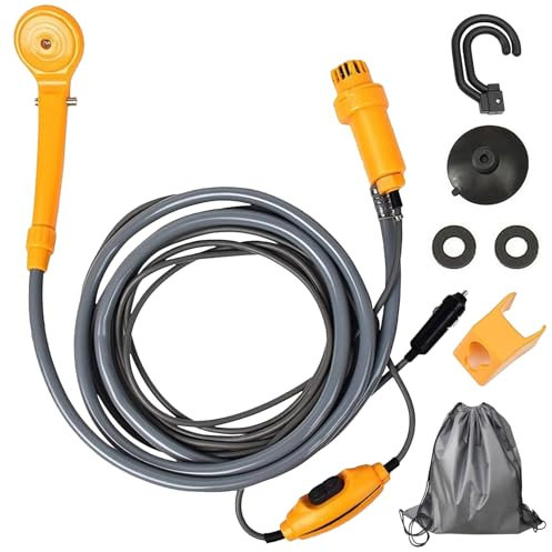 SUNOYA Douche De Camping, Douche Camping, 12V Douche De Camping Portable, Portable Camping Douche, Douche De Camp Portable, Douche Extérieure Portable pour Randonnée, Camping, Nettoyage des Animaux
