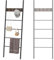 HOMASIS Porta Asciugamani Bagno da Terra a 4 Ripiani, Scala Scaffale Industriale con 5 Ganci, Struttura in Metallo, Portasciugamani da Parete per Vestiti, Giornali, da Soggiorno, Ingresso, 60 x 179 cm