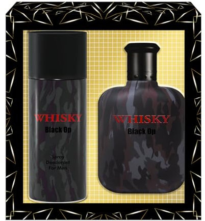 WHISKY BLACK OP • Coffret Eau de Toilette 100ML + Déodorant 150ML • Vaporisateur • Spray • Parfum Homme • Cadeau • EVAFLORPARIS