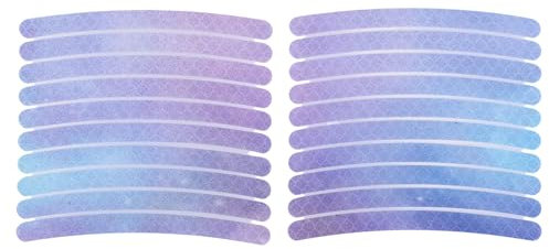 INFINAUTO 20 Stück Felgenaufkleber Bogenförmige Felgenbänder Dekorationsaufkleber für 14-22 Felgen Blau PET