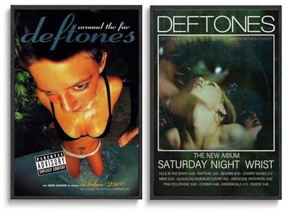 Deftones Rock Band Music Album Vintage Decke Poster für Schlafzimmer Ästhetische Wandkunst Leinwand Schlafzimmer Dekoration 30x45cm 2 Stück