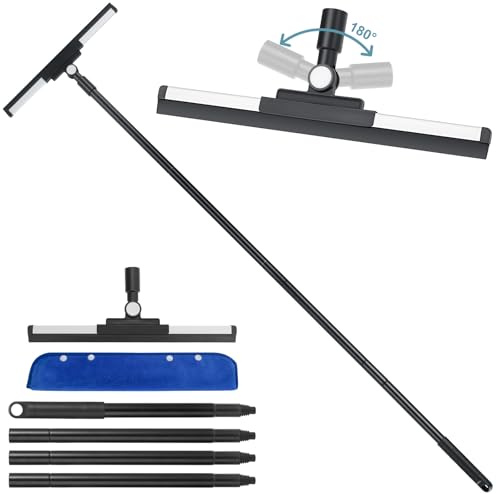 AiQInu Raclette Douche, Sol et Vitre – avec Manche Long et Tête en Silicone Souple pour un Nettoyage Efficace des Surfaces Mouillées, 36cm Largeur