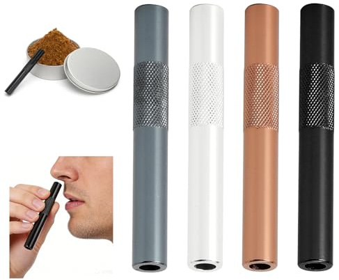 4 Pajitas de Metal, Pajitas de Metal S-Nuff, Tubo de Metal con Pajita Portátil Pajita de Viaje Reutilizable de Primera Calidad Pajitas Portátiles de Metal de 7cm Pajitas de Viaje Reutilizables