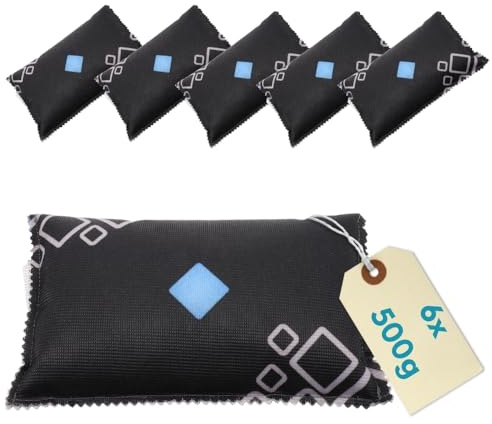 6er Set Auto Entfeuchter Kissen wiederverwendbar Auto Entfeuchter Extra Stark Luftentfeuchter Kissen 6 x 500 g Autoentfeuchter Feuchtigkeitskissen