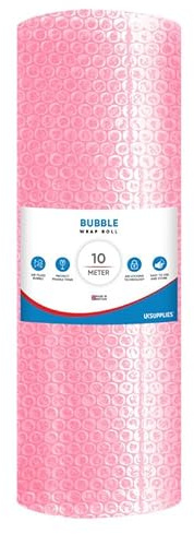 UK SUPPLIES LIMITED Rouleau de film à bulles antistatique rose (choisissez n'importe quelle taille), emballage coussin de protection pour l'électronique, l'emballage, le stockage et l'expédition, film