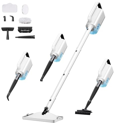 Vidattx Pulitore a vapore, scopa a vapore multifunzione 8 in 1, 1500 W, elimina il 99,9% di virus e batteri, Steam Cleaner ECO senza detergenti, pulitore a vapore divano
