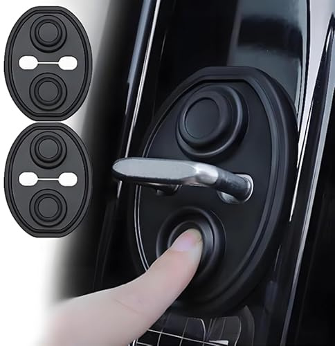 AIBINGBH 4Pcs Car Door Lock Cover Protector for VW Passat B9 2024 2025 R-Line, Soundproof Buffer Damper Guard, Rustproof Waterproof Seal Strips, Silicone Black