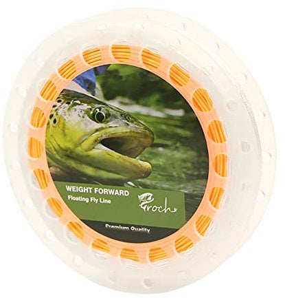 Croch Weight Forward Fliegenschnur WF 3F 4F 5F 6F 7F 8F 30,5 m (Lachs) + Stützschnur + 2,7 m Vorfach