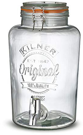 Visiodirect Lot de 2 Fontaines à jus de Fruits Kilner en Verre 5 L