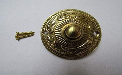 Rococo Round Vintage Door Bell (Antique Brass)