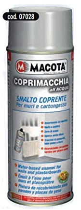 TRS® MACOTA COPRIMACCHIA ALL' ACQUA VERNICE SPRAY SMALTO COPRENTE MURO CARTONGESSO MUFFA UMIDITA' PROFESSIONALE ANNERIMENTO CALORIFERI GORE DI ACQUA SPORCO OLIO PENNARELLI PENNE MACCHIE