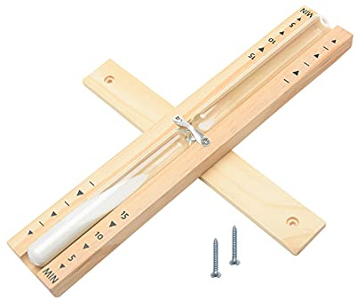 Clessidra sauna, clessidra in legno di faggio, 15 minuti preciso, clessidra rotante resistente al calore (sabbia bianco)