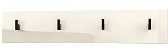 Vladon Wandgarderobe Wandpaneel Garderobenpaneel Linea V2, Made in Germany, in Creme Hochglanz