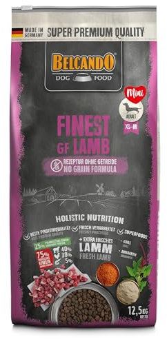 BELCANDO Finest GF Lamb [12,5 kg] getreidefreies Hundefutter | Trockenfutter für kleine & mittlere Hunde | Alleinfuttermittel für Hunde ab 1 Jahr