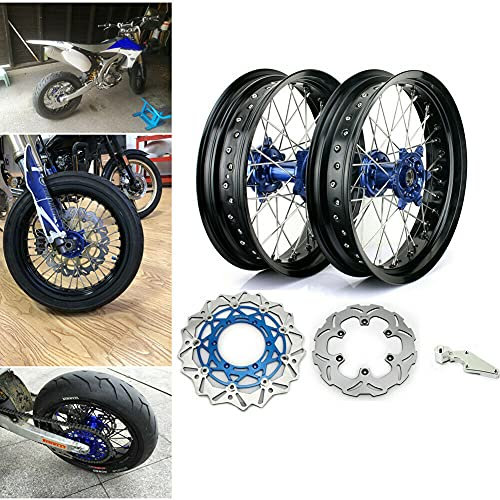 TARAZON 3,5 X 17 4,25 X 17 Supermoto Radsatz Felgen Radnabe Bremsscheiben Wheels für Yamaha YZ250F YZ450F 2009-2013