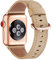 WFEAGL Kompatibel für Apple Watch Armband 40mm 41mm 38mm,Lederband Ersatzband für Herren Damen Kompatibel für iWatch Series 10/9/8/7/6/5/4/3/2/1,SE(38mm 40mm 41mm, Kamel+Roségold Adapter)
