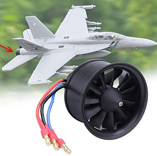 Naroote RC Propeller 11 Flügel Lüfterpropeller Mit Motor, RC Flugzeug Propeller Flugzeugteile groß Fan Propeller für EDF 50mm RC Flugzeug Modell Zubehör(KV4300 4S)
