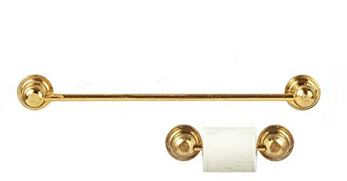 Melody Jane Puppenhaus Gold Messing Handtuchhalter Wc Papiertuch Zubehör Set Badezimmer Zubehör