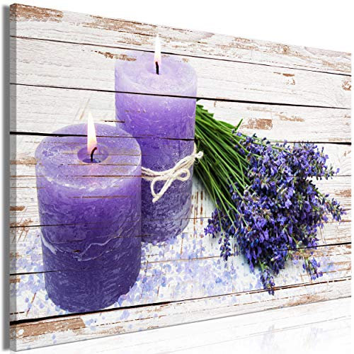 decomonkey Bilder Blumen Natur 60x40 cm 1 Teilig Leinwandbilder Bild auf Leinwand Vlies Wandbild Kunstdruck Wanddeko Wand Wohnzimmer Wanddekoration Deko Lavendel