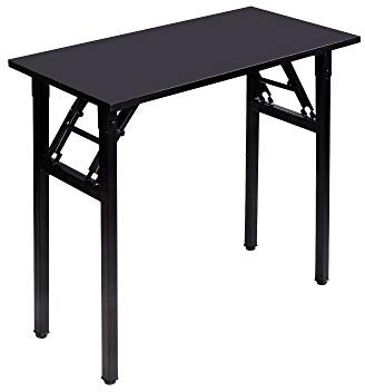 DlandHome klapptisch klein PC Tisch Schreibtisch Klapptisch 80x40 cm Laptop Tisch Computertisch klein klappbar Montagefrei Esstisch für Zuhause, Büro, küche, Picknick, Garten Schwarze