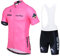 Radtrikot Set Herren Fahrrad Trikot Kurzarm Radhose mit 9D Sitzpolster, Atmungsaktiv Fahrrad Anzug für Radfahren MTB Jogging (Pink 2,L)