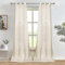 Melodieux Gardinen Beige Transparent Leinen Optik Vorhänge mit Ösen für Wohnzimmer Schlafzimmer, 2er Set 260x140cm