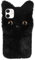 Mikikit Fluffy Fur Plush Case for 12/12 Pro Cute Cat Furry Girly Cover 3D Animal Fuzzy Protective Case Faux Rabbit Cony hair kawaii Kid Toy Fun Women Phone Shell Black