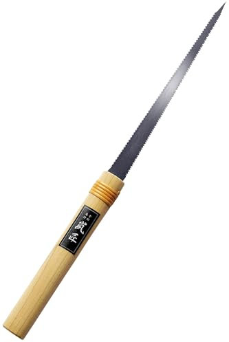 RANSHOU Japanese Pull Saw Woodworking Small Keyhole Saw 7-7/8 Made in JAPAN, Ryoba Double-Edge Hand Saw for Wood, Plywood, Drywall, Sheetrock, Gypsum Board, Plasterboard, Wood Handle