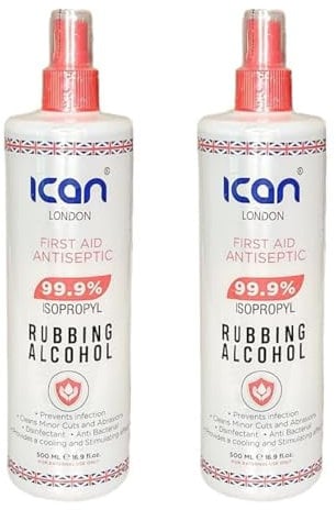 ican london isopropyl rubbing Alcohol 99.9% spray First aid Antiseptic 1 litre (2 x 500ml)