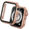 Tuocal 2 Pièces PC Coque Compatible avec Apple Watch 40mm Series 6 5 4 SE Protection Écran,Dur PC Matériel Coque,Couverture Complète Ultra Mince Verre Trempé Écran Coque, or rose