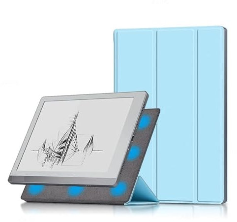 1fortunate Hüllen E-Book-Hülle E-Ink E-Book-Schutzhülle mit starker magnetischer Adsorption for Onyx BOOX Leaf 7 Zoll 2022 / Leaf 7 Zoll (Farbe : Blau)