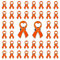 CRAFFANCY Lot de 50 Broches en Ruban Orange en Forme de cœur avec Fermoir en Silicone pour Sensibilisation au Cancer de la leucémie, à la sclérose en plaques