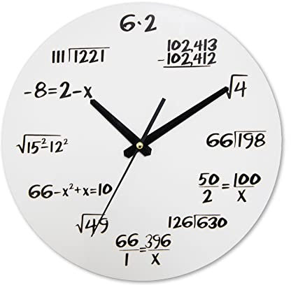 JAWSEU Mathematik Wanduhr, Mathematische Uhr, 3D Wanduhr Groß zum Kleben, DIY Mute Modern Uhr Wandtattoo, Acryl Wanduhr Mathematisches Modernes Design Home Office Dekoration