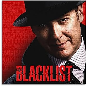 ELedvb The Blacklist Poster James Spader TV Show Leinwandposter Dekorative Gemälde Leinwand Wandposter und Kunstbild Druck Moderne Familie Schlafzimmer Dekor Poster 30 x 30 cm